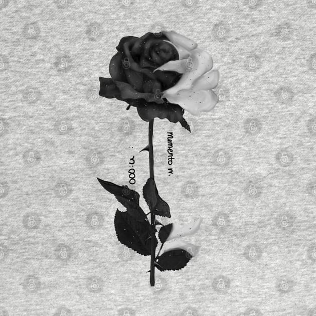 Memento mori Black and white Rose by Sonoyang